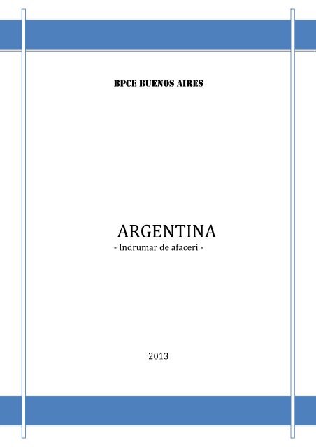 ARGENTINA - Departamentul de Comert Exterior