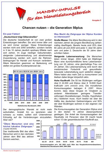 Chancen nutzen - Die Generation 50+ - Mandev Europe GmbH