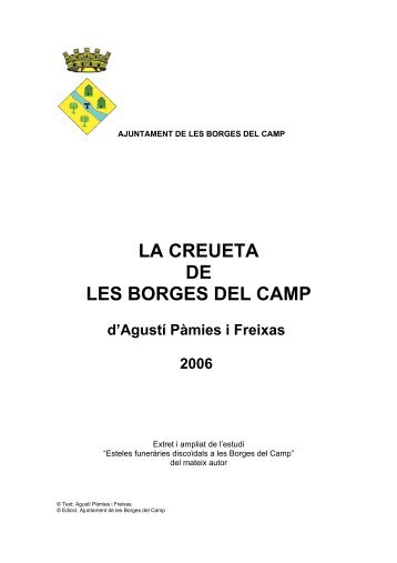 CREU DE TERME - Ajuntament de les Borges del Camp