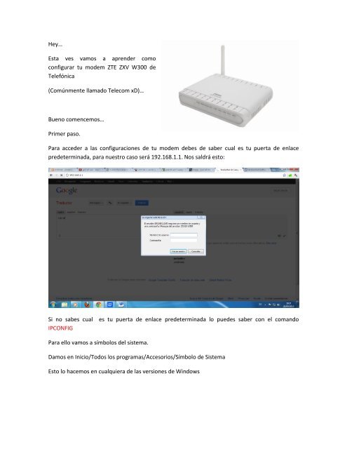 Esta ves vamos a aprender como configurar tu modem ZTE ZXV ...