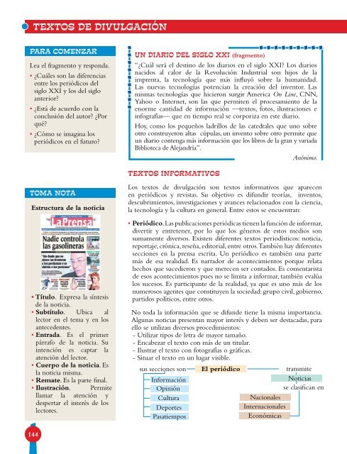 Libro de Texto Español 7 (Docente) - Secretaría de Educación