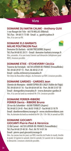 Carnet d'adresse BIO en Pays Catalan - Bio66