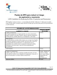 NPO guidelines spanish - The Children's Hospital