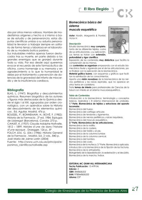 Revista Kinesiologos 26 - Colegio de Kinesiólogos de la Provincia ...