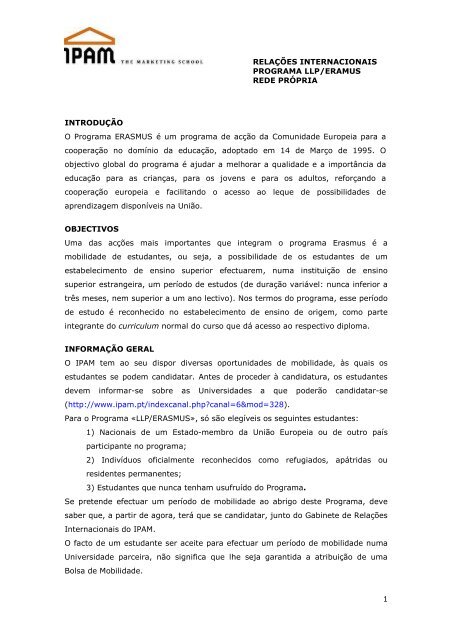Carta De Motivação Erasmus