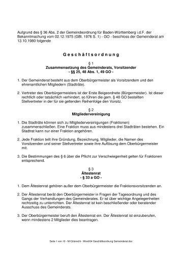 04 Geschäftsordnung Gemeinderat - Stadt Achern