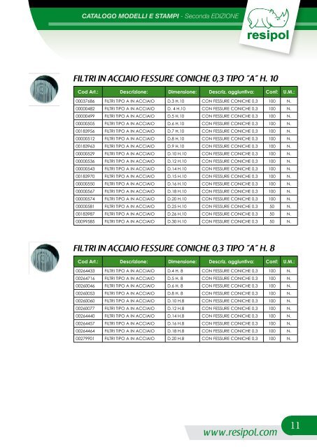 CATALOGO MODELLI E STAMPI - Resipol