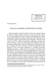 STEFAN IAVORSKII AND PROTESTANTISM - Perspectiva