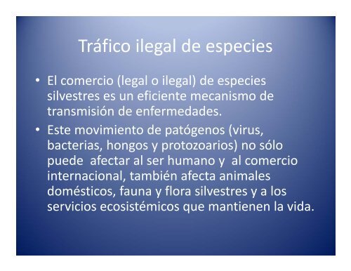 Trafico ilegal de animales y enfermedades emergentes