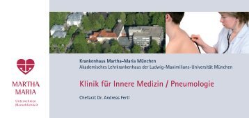 Klinik für Innere Medizin/Pneumologie - Martha-Maria