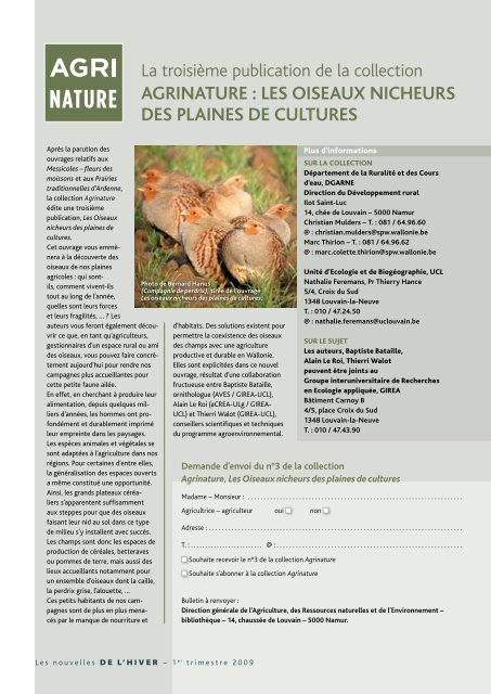 biodiversité menacée? Le rôle des agriculteurs dans sa - Portail de l ...