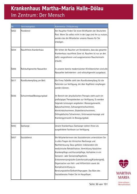 Krankenhaus Martha-Maria Halle-DÃ¶lau Im Zentrum: Der Mensch