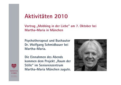 Aktivitäten und Projekte 2010 - Martha-Maria