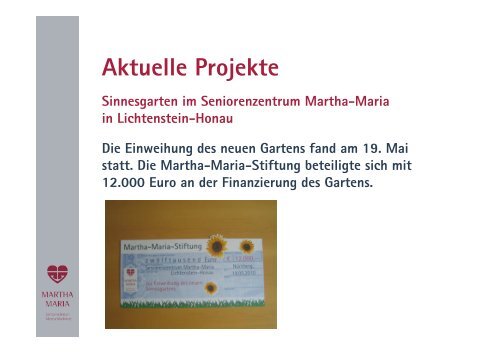 Aktivitäten und Projekte 2010 - Martha-Maria