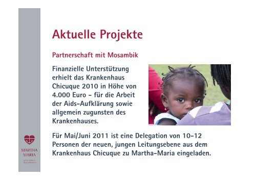 Aktivitäten und Projekte 2010 - Martha-Maria