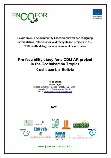 Pre-feasibility study for a CDM-AR project in the Cochabamba ...
