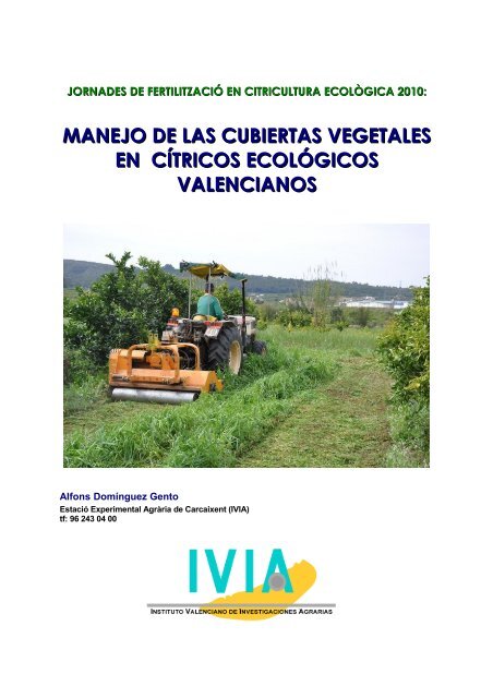 manejo de las cubiertas vegetales en cítricos ecológicos ... - IVIA