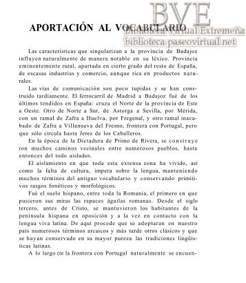 APORTACIÓN AL VOCABULARIO - Paseo Virtual por Extremadura