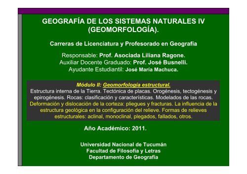 Geografía De Los Sistemas Naturales Iv Geomorfología