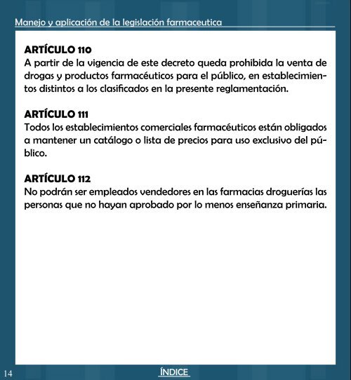 Manejo y aplicación de la legislación farmaceutica - Biblioteca Sena