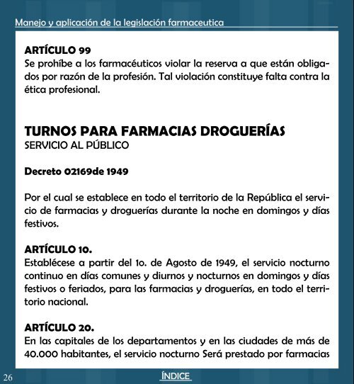 Manejo y aplicación de la legislación farmaceutica - Biblioteca Sena