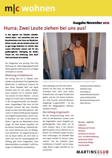 c Newsletter Wohnen November 2012 - Martinsclub Bremen e.V.