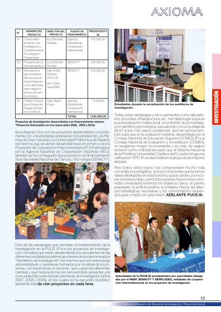 Revista Axioma 2010 - Pontificia Universidad Católica del Ecuador ...