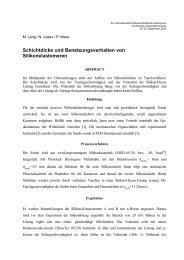 Schichtdicke und Benetzungsverhalten von Silikonelastomeren