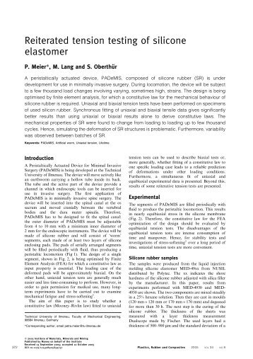 Reiterated tension testing of silicone elastomer - TU Ilmenau