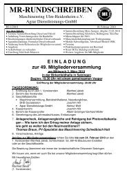 MR-RUNDSCHREIBEN - Maschinenring e.V. Ulm-Heidenheim