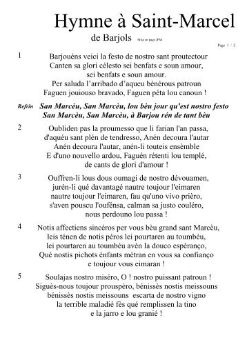Hymne à Saint-Marcel - JPM