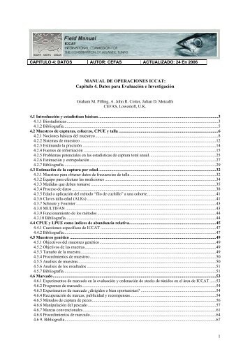 MANUAL DE OPERACIONES ICCAT: Capítulo 4. Datos para ...