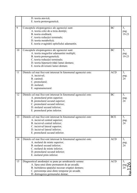 SUBIECTE EXAMEN LICENŢĂ – MEDICINA DENTARĂ TEMA NR. 1 ...