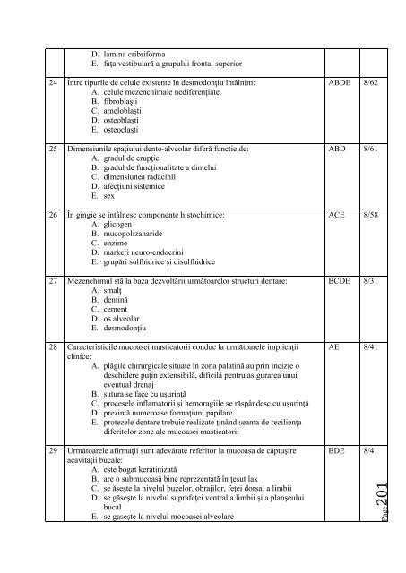 SUBIECTE EXAMEN LICENŢĂ – MEDICINA DENTARĂ TEMA NR. 1 ...