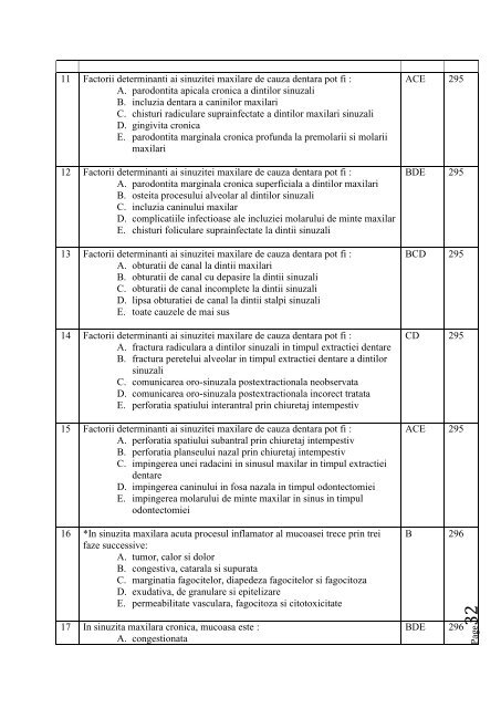 SUBIECTE EXAMEN LICENŢĂ – MEDICINA DENTARĂ TEMA NR. 1 ...