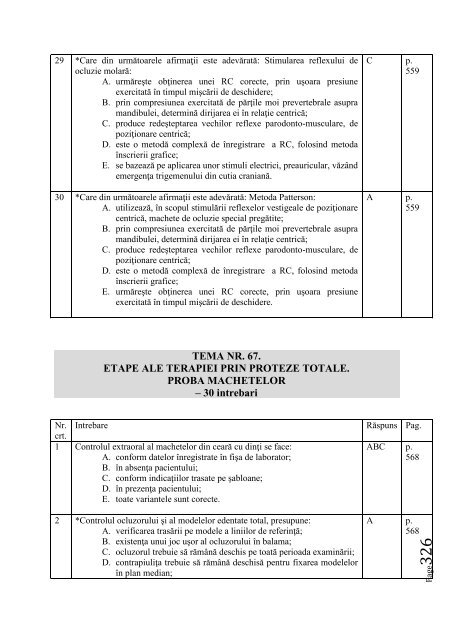 SUBIECTE EXAMEN LICENŢĂ – MEDICINA DENTARĂ TEMA NR. 1 ...