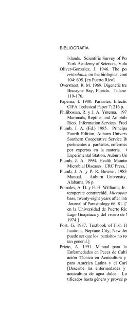 report ; sportfish disease and parasite project - Uprm.edu