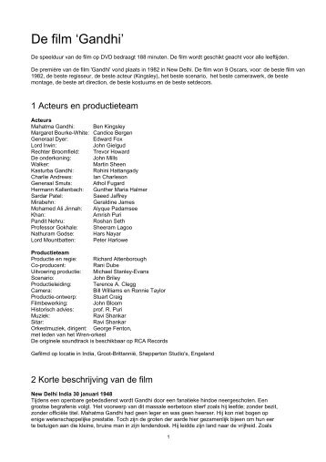 De film 'Gandhi' - Sprekend verleden