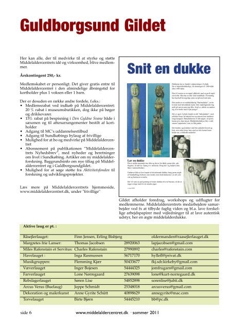 Middelaldercentrets Nyhedsblad sommer 2011 (pdf-fil, 1,9MB