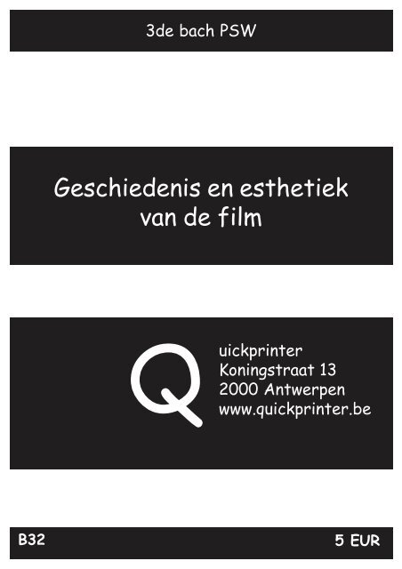 B32 Geschiedenis en esthetiek van de film : Meers - Quickprinter