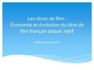 Les titres de film : Économie et évolution du titre de film français ...