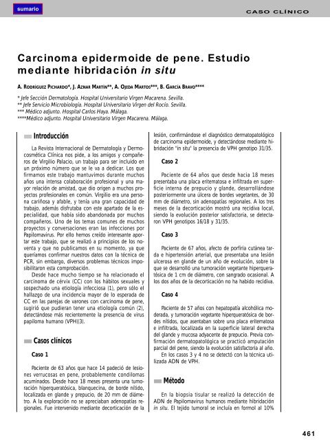 Carcinoma epidermoide de pene. Estudio mediante hibridación in situ