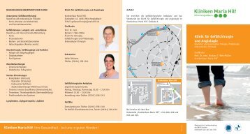 Klinik für Gefäßchirurgie und Angiologie - Kliniken Maria Hilf GmbH