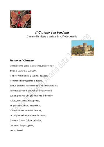 "Il Castello e la farfalla" commedia di Alfredo Anania - Psicologia ...