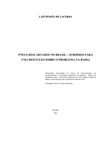 Pneus Descartados no Brasil - Subsídios para uma Reflexão