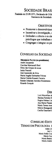 1998 - Sociedade Brasileira de Psicologia