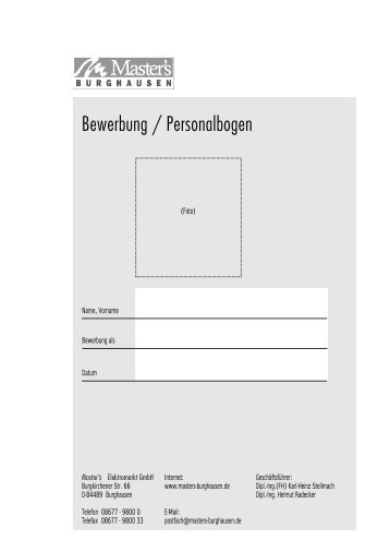 Bewerbung / Personalbogen - Masters-burghausen.de