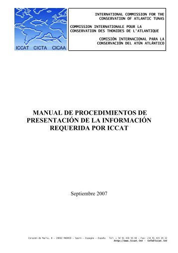 Manual de Procedimientos de Presentación de la Información - Iccat