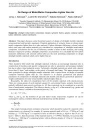 On Design of Metal-Matrix Composites Lighter than Air Jerzy J ...