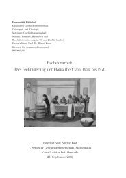 Die Technisierung der Hausarbeit von 1950 bis 1970 - Universität ...